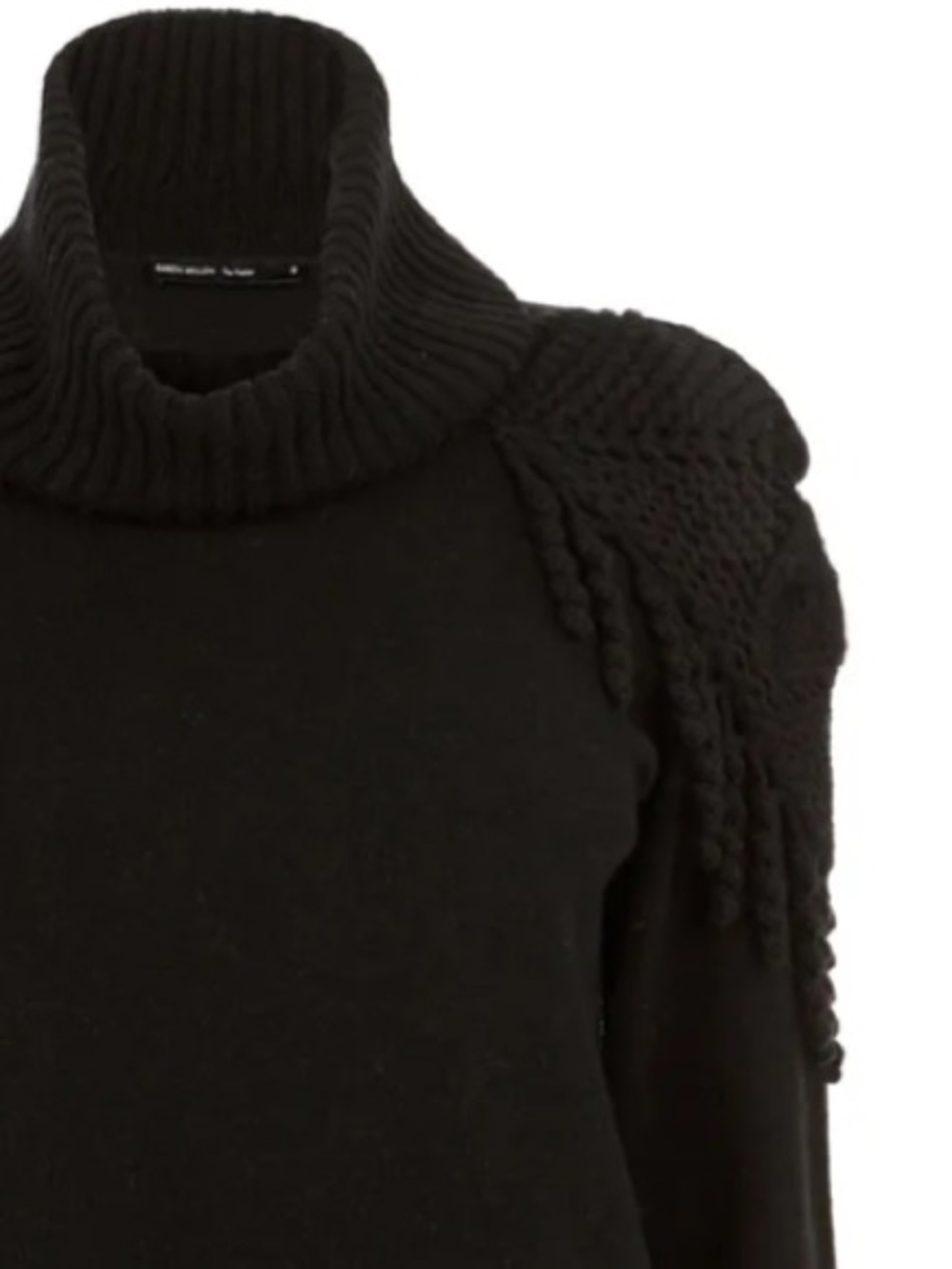 Karen Millen The Allier Turtleneck Sweater with Shoulder Fringe - Picture 4 of 6